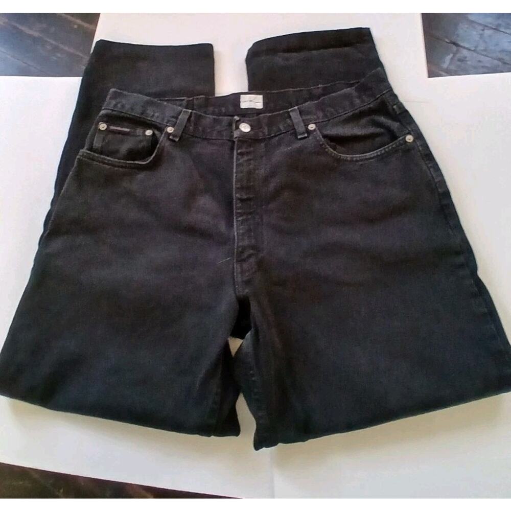 CK Calvin Klein Black Jeans Mens ACTUAL 36x 29 Straight Leg Denim Classic Fit